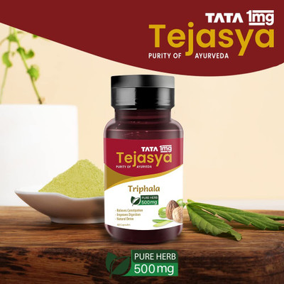 TATA 1mg Tejasya Triphala Capsule Helps In Digestion, Relieve(60 Capsules)