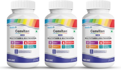 HealthVit Cenvitan Men Multivitamin & Multimineral for Immunity - 60 Tablets (Pack of 3)(3 x 60 Tablets)