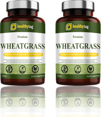 Healthy Tag Wheatgrass 800 mg Tablets (D276)(2 x 60 Tablets)