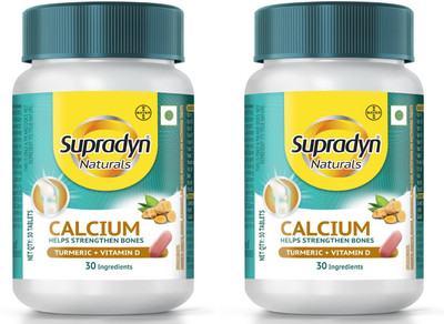 Supradyn Naturals Calcium with Vitamin D & Turmeric for Bone health and Joint support(2 x 30 Tablets)