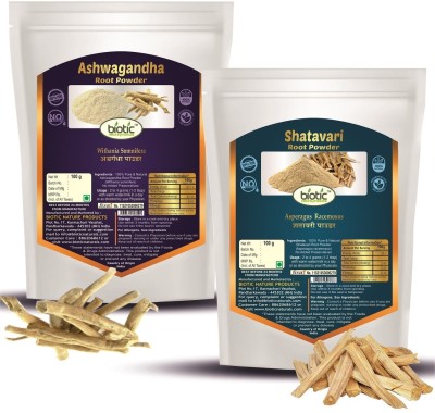 biotic Shatavari and Ashwagandha Powder (100gm each)(200 g)