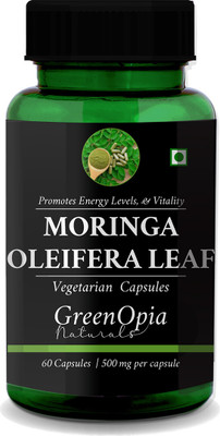 GreenOpia Moringa Oleifera Vegetarian Capsules 500 mg(60 Capsules)