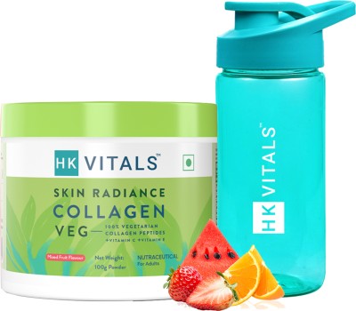 HEALTHKART HK Vitals Skin Radiance Veg Collagen Supplement, Mixed Fruit & Sipper(2 x 50 g)
