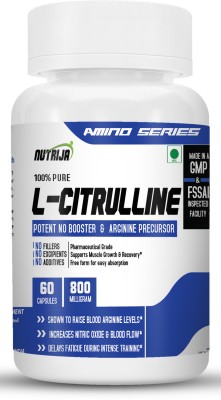 NutriJa L-CITRULLINE 800MG | Boosts Nitric oxide & Promotes Muscle growth- 60 Capsules(60 Capsules)