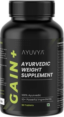 Ayuvya Ayurvedic Gain+ New and Improved Formula For Weight & Mass Gain | 90 Tablets(90 Tablets)