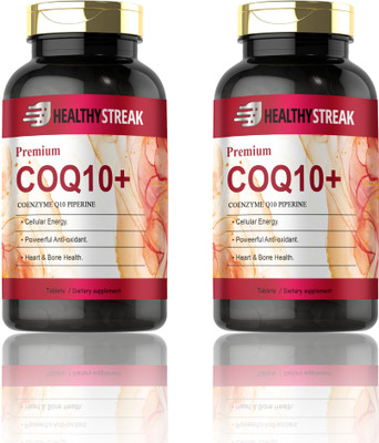 Healthy Streak 120mg Coenzyme Q10 Tablets with Piperine (D239)(2 x 60 Tablets)