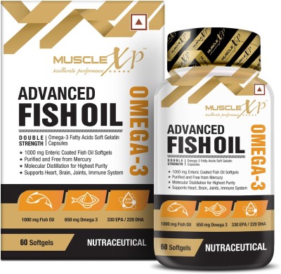 MuscleXP Advanced Fish Oil Double Strength Omega-3 60 Enteric Coated Softgels(60 No)
