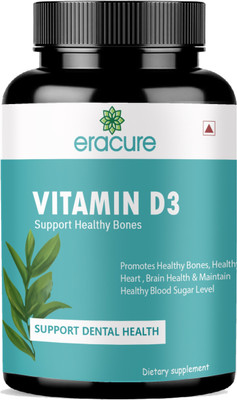 EraCure Plant Based Vitamin D3 K2 MK7 Supplement Veg (S133)(60 Tablets)