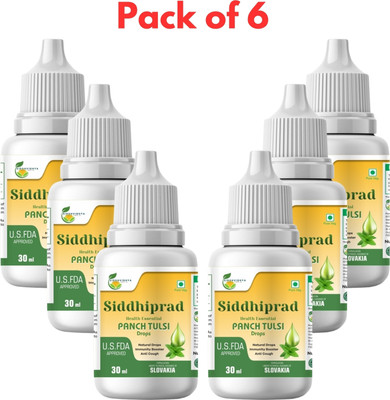 Siddhiprad Ayurvedic Panch Tulsi Drops | Prevent Respiratory Diseases| Immunity Booster(6 x 30 ml)