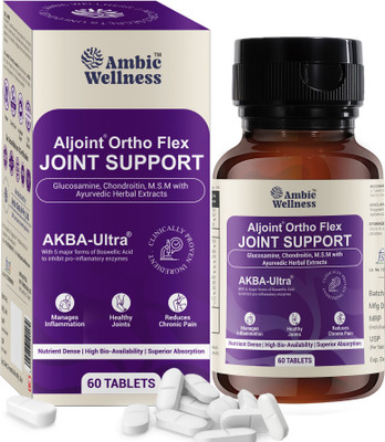 Ambic Wellness Aljoint Ortho Flex Joint Support Supplement I Glucosamine Tablet with AKBA Ultra(60 Tablets)