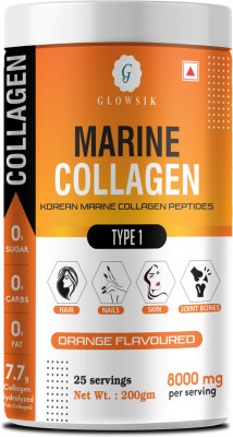 G GLOWSIK Korean Marine Collagen Powder Hydrolyzed Collagen for Glow Healthy Skin , Hair(200 g)