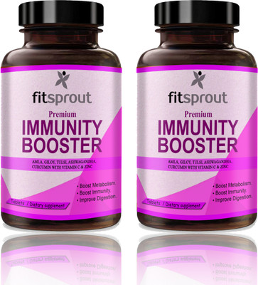 Fitsprout Immunity Booster Tablets ,Vitamin C (S251)(2 x 60 Tablets)