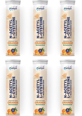 puriteo N- ACETYL L-CYSTEINE EFFERVESCENT TABLET ORANGE 06(6 x 15 Tablets)