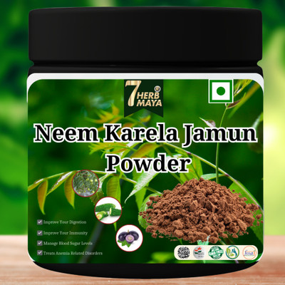 7Herbmaya Neem Karela Jamun Powder - For Maintaining Blood Sugar Level | Neem Karela Jamun(2 x 100 g)