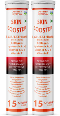 Labyrinth Glutathione, Collagen Builder, Hyaluronic Acid, Vita C Skin Glow Tab_ORANGE_15T(2 x 15 Tablets)