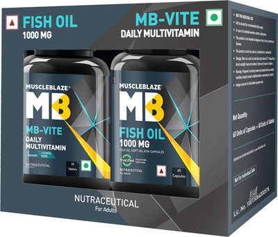 MUSCLEBLAZE MB- Vite & Fish Oil 1000mg Combo Pack(2 x 60 Tablets)