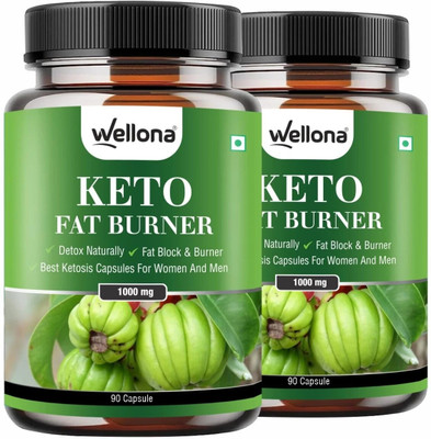 Wellona Keto Fat Burner For Men & Women- 1000MG | Metabolism Booster | Weight Loss(2 x 90 Capsules)