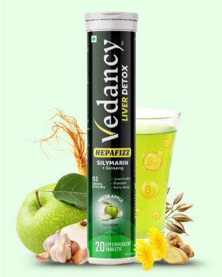 vedancy Hepafizz Liver Detox Effervescent Tablets – Green Apple Flavour(20 Tablets)