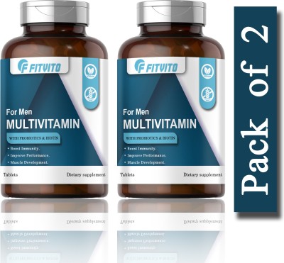 Fitvito Multivitamin For Men, Multivitamin Women Tablets (D198)(2 x 60 Tablets)