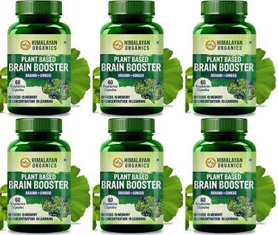 Himalayan Organics Plant Based Brain Booster Supplement - 60 Capsules x Pack of 6(6 x 60 Capsules)