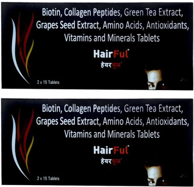 HairFul Hair Suppliment Tablets for Men & Women 60 Tablets(4 x 15 Tablets)