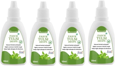 NUTROCOPIA Panch Tulsi Drops- Extract of 5 Rare Tulsi for Cough & cold Relief (4x30ML)(4 x 30 ml)