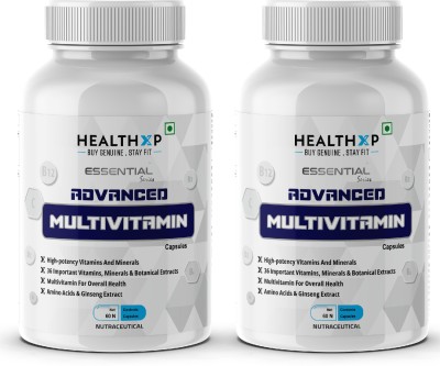 HEALTHXP Advanced Multivitamin Minerals Boosts Immunity Enhances Energy And Recovery(2 x 60 Capsules)