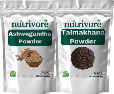 Nutrivore Natural Ashwagandha & Talmakhana Seed Powder Strength & Muscle Building Support(2 x 100 g)