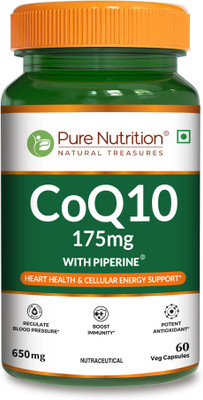 Pure Nutrition CoQ10 175mg with Piperine | Heart Health & Cellular Energy Support(60 Capsules)