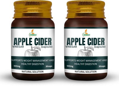 grinbizz Apple Cider Vinegar Capsule For Weight Loss/Controls Appetite/Supports Digestion(2 x 30 Capsules)