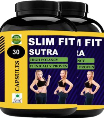 Hindustan Ayurveda Slim Fit Sutra, Weight Loss, Body Fat Burn, Capsule , Pack of 2 Whey Protein(60 Capsules, Unflavor)