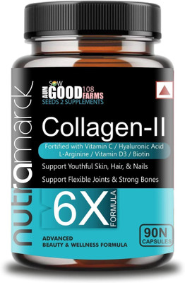 NUTRAMARCK Collagen 6X Capsules | Skin, Hair & Joint Health | Promotes Skin Elasticity(90 Capsules)
