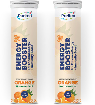puriteo ENERGY BOOSTER EFFERVESCENT TABLET ORANGE 02(2 x 15 Tablets)