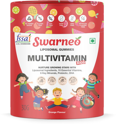 SWARNEO Multivitamin Gummies For Kids | 5-17 Years | Liposomal Gummies | No Added Sugar(30 No)