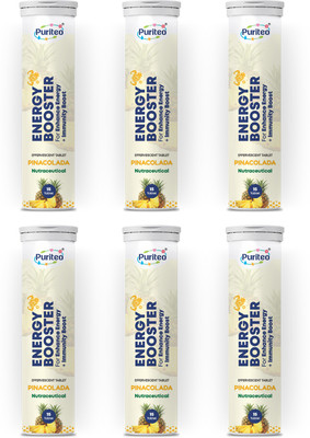puriteo ENERGY BOOSTER EFFERVESCENT TABLET PINACOLADA 06(6 x 15 Tablets)