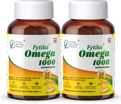 FYTIKA HEALTHCARE PRODUCTS Omega 1000 - EPA 360 MG + DHA 240 MG | 30 Capsules (PACK OF 2)(2 x 30 Capsules)