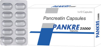 BIOVEN Pankre 25000 Capsules | Pancreatic Enzyme Deficiency | Pancreatic Enzyme Formula(10 x 1 Capsules)