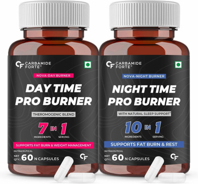 CARBAMIDE FORTE Night & Day Fat Burner for Men & Women | Weight Loss Support Tablets(2 x 60 Capsules)