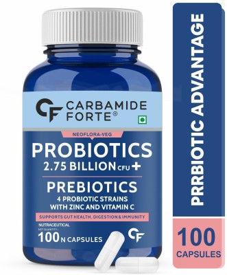 CARBAMIDE FORTE Probiotics & Prebiotics Supplement-Better Digestion-Gas Relief Capsules(100 No)