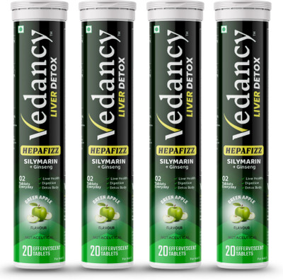 vedancy HepaFizz Advanced Liver Detox | High-Potency Milk Thistle Silymarin |(4 x 20 Tablets)