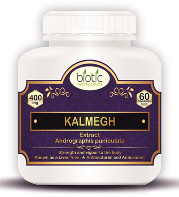 biotic Andrographis paniculata Capsules Kalmegh Extract 400mg - 60 Capsules(60 No)
