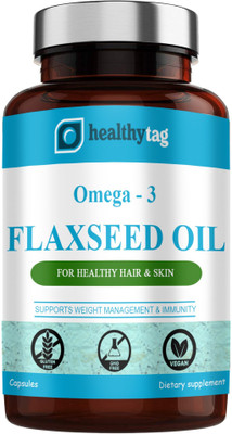 Healthy Tag Flaxseed extract Capsules Omega 3 (H102)(60 Capsules)