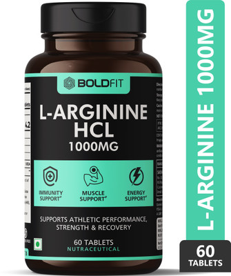 BOLDFIT L Arginine 1000mg Supplement, Nitric Oxide Supplement for Muscle Growth(60 Tablets)