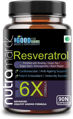 NUTRAMARCK Resveratrol 6X Capsules | Antioxidant & Anti-Aging Support(90 Capsules)