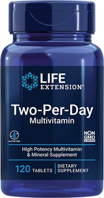 Life Extension Two-Per-Day High Potency Multi-Vitamin & Mineral Supplement(120 Tablets)