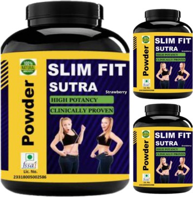 Hindustan Ayurveda Slim Fit Sutra, Body Weight Control, Body Fat, Flavor Strawberry, Pack of 3(3 x 33.33 g)