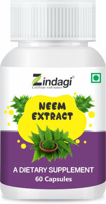 Zindagi Neem Extract Capsules - Dietary Supplement - Anti Bacterial Properties(70 g)