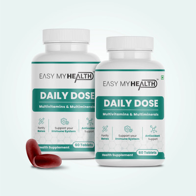 EASY MY HEALTH Multivitamin with 50 pulse Ingredients Combo to Enhance Energy for Men and Women(2 x 60 Tablets)