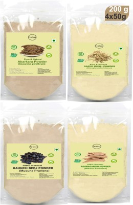 Farmhook Akarkara, Safed Musli, Ashwagandha and Kaunch Seed Powder - Combo(4 x 50 g)