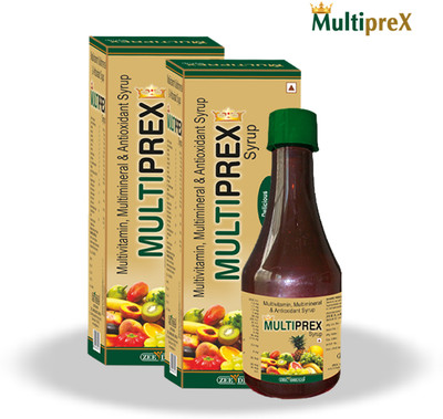 Multiprex Multivitamin, Minerals and Antioxidant Syrup | Boosts Immunity - Pack of 02(2 x 225 ml)